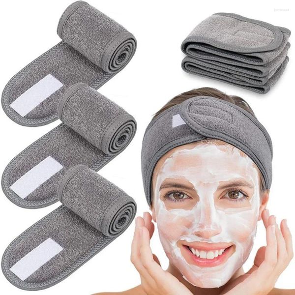 Pincéis de maquiagem mulheres ajustável spa facial bandana banho faixa de cabelo headbands para lavar o rosto toalha macia compõem acessórios