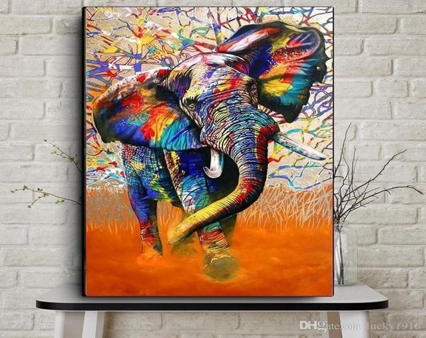 Acquerello Elefante africano Wall Art Canvas Pittura Astratta Fauna selvatica Animali Poster Stampe Immagine moderna della parete per soggiorno H5953363