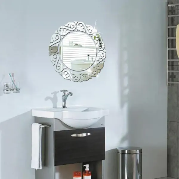 Adesivos de parede moda removível 3d sol flor espelho decorativo adesivo decalque para decoração de casa diy espelhos arte decoração