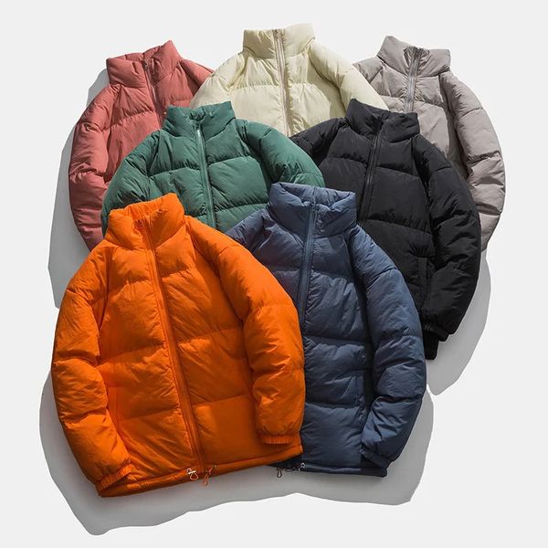 Jaquetas masculinas M 5XL Inverno Quente Parkas Mens Down Jacket Algodão Puffer Casaco Moda Confortável Cor Sólida Homens Roupas 231128