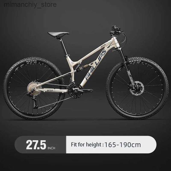 Велосипеды 27,5 горный велосипед с мягким хвостом и двойным демпфированием, 30/33 скорости, горный велосипед для скоростного спуска, велосипедный велосипед с полной подвеской, гидравлический дисковый тормоз Q231129