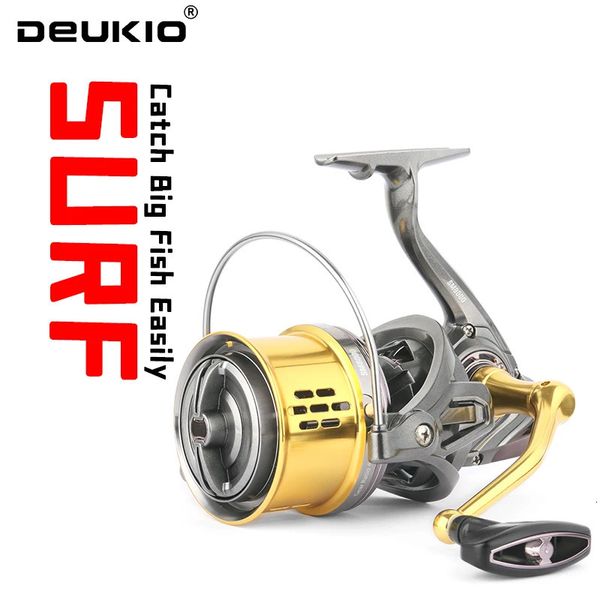 Fly Fishing Reels2 Deukio Reels 8000 10000 12000 eğirme sürükleme 20kg güçlü uzun s Sörfclü tuzlu su mücadele deniz 231129