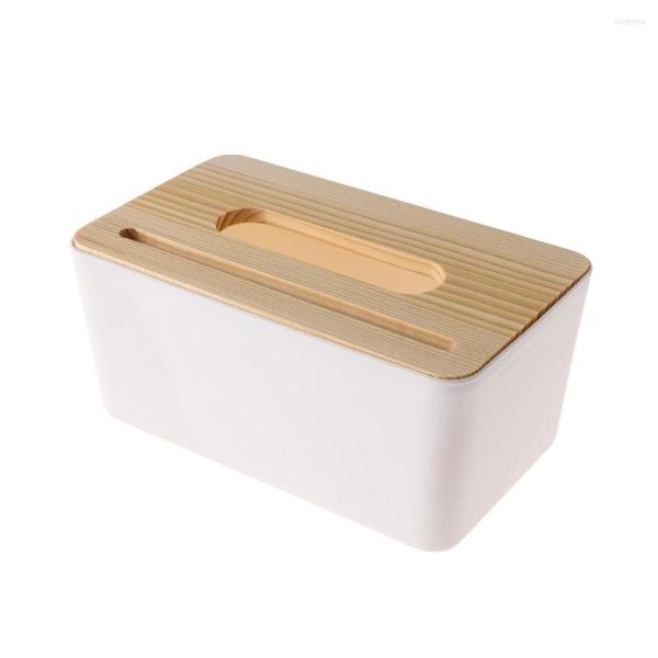 Aufbewahrungsflaschen Einfache Holz-Plastik-Tissue-Box Bambusabdeckung Serviette Home Kitchen El Esstisch Dekoration Modisch Exquisit