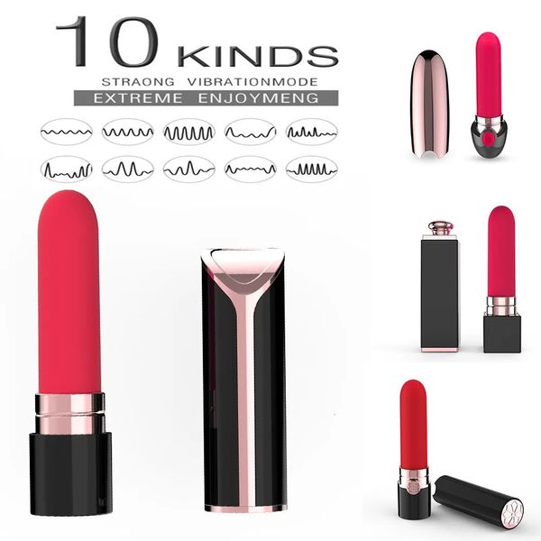 Anal Spielzeug Leistungsstarke Weibliche Vaginal Vibrator Klitoris Stimulator USB Aufgeladen Mini Lippenstift Vibratoren Sexy Spiele Erotische Sex Spielzeug Für Frauen 18 231128