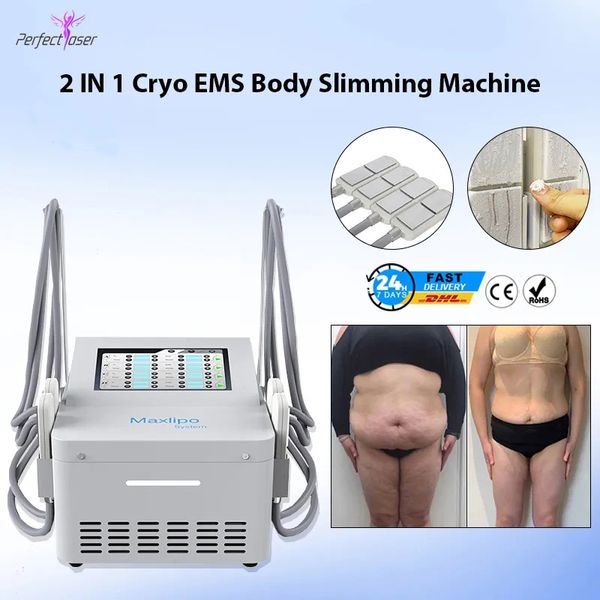 2023 Recentemente Cryo Cryolipolysis EMS 2 in 1 Macchina per la perdita di peso Attrezzatura per bruciare i grassi Dispositivo per rassodare la pelle