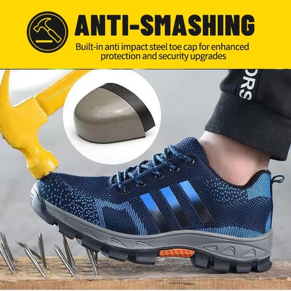 Scarpe antinfortunistiche di alta qualità unisex uomo puntale in acciaio scarpe antinfortunistiche da lavoro stivali antiforatura scarpe da ginnastica antiscivolo scarpe indistruttibili 3 colori 231128