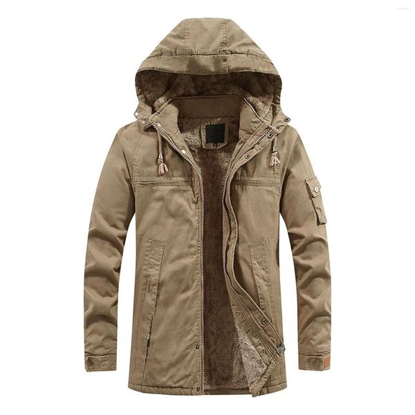 Jaquetas masculinas manga longa casaco de lã com capuz jaqueta macia softshell inverno à prova de vento casacos quentes chaquetas hombre