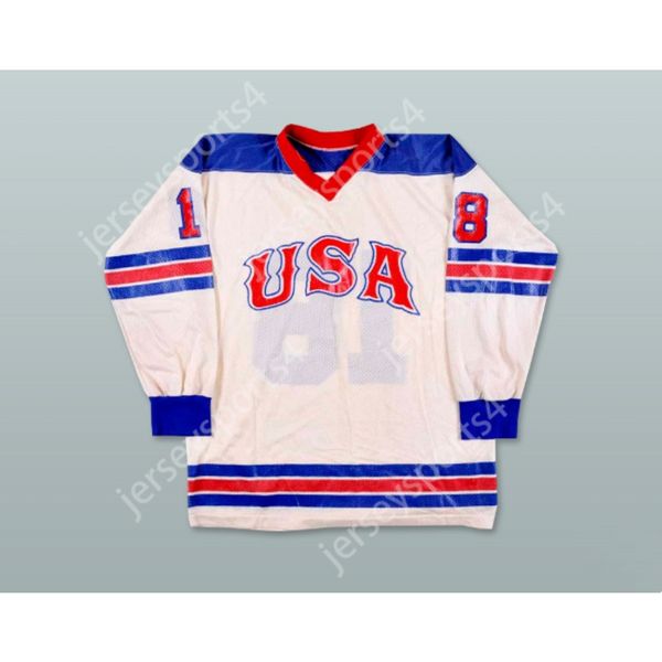 Team Custom USA 70's 18 Hockey Jersey New Top Ed S-M-L-XL-XXL-3xl-4xl-5xl-6xl