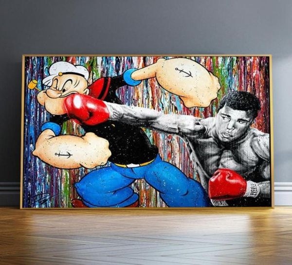 Moderne Graffiti Art Boxing Match Art Decoration HD Qualität Kindergarten Kinder Kinder Zimmer Bild Raum Poster Leinwand Mal 2691346