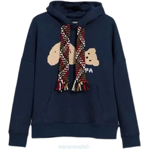 St4k Designerkleidung Pa Sweatshirts Fashion Palmes Angels Quastenriemen Broken Head Bear Navy Loose Hoodie Männer und Frauen und Pullover Luxus Casual Sportswear