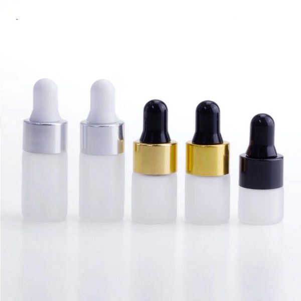 1 2 3 ml Frost Cam Damlalı Şişeler Mini Boş Kozmetik Örnek Şişeler Esansiyel Yağ Bozluk Şişeler Parfüm Sıvı Konteyner B OUUE