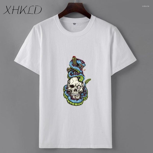 Herren-T-Shirts XHKLD Sommer O-Ansatz Hip Hop Casual Men Skull T-Shirts Punk Funny Print Tops Tees Male Short Sleeve Camisetas Hombre Camisa