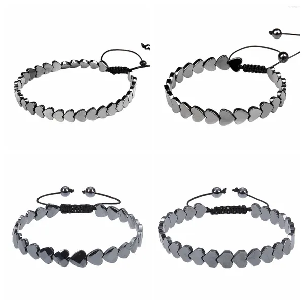 Strang Heilung Chakra Stein Schutz Armbänder Einstellbare Gewichtsverlust Hämatit Herz Edelstein Perlen Armreif Schmuck