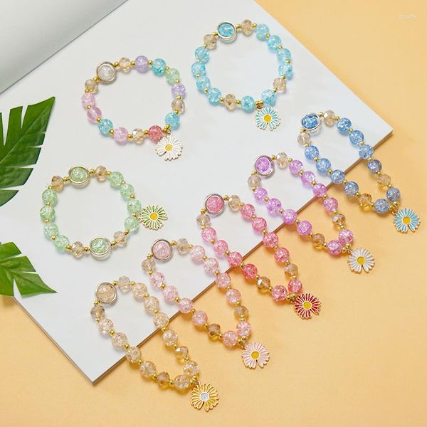 Charm Bracelets Makersland Gänseblümchen für Kinder Nettes Perlenarmband Kindergeschenke Großhandel Modeschmuck Accessoires Mädchen