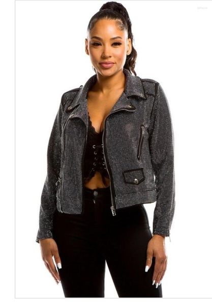 Damen Jacken Luxus Glitzer Strass Bling Kristall Reflektierende Diamant Punk Jacke Plus Größe Tanz Mantel Bühne Party Top Geburtstag Blazer