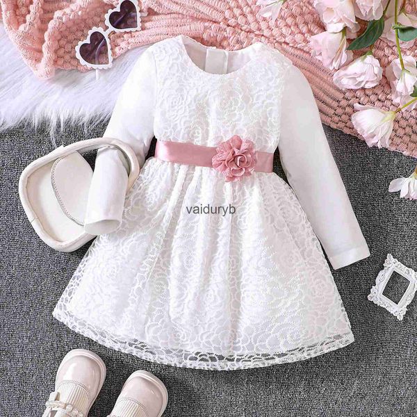 Vestidos da menina recém-nascido bebê menina outono inverno roupas batismo vestido branco festa para meninas rendas plissado vestidos natalvaiduryb