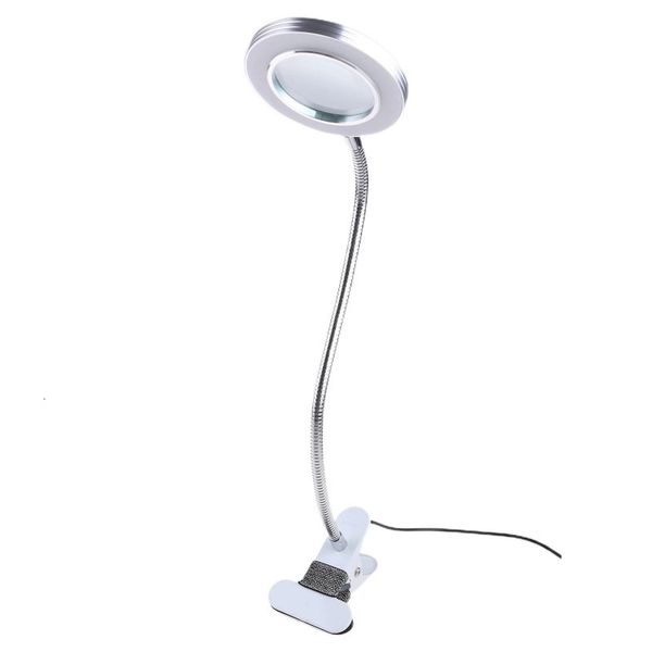 Lupas lupa com luz 8x led lâmpada de ampliação clipe 360 ° lupa flexível 231128