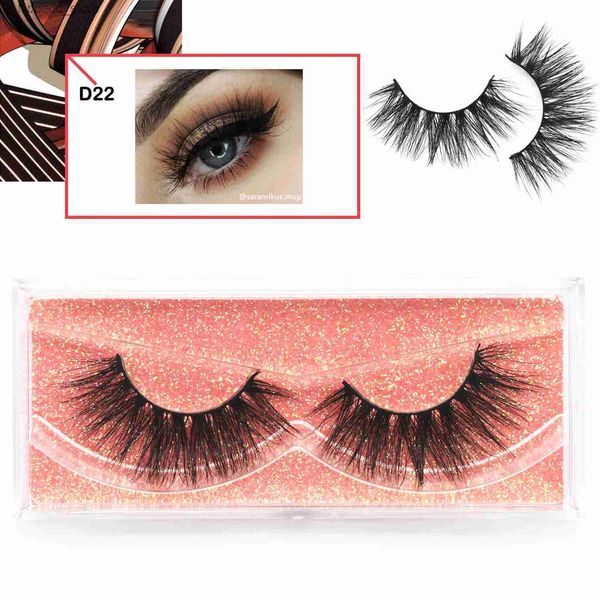 Cílios Postiços D22 Cílios Cílios 3D Mink Cílios Longa Duração Mink Lashes Natural Dramático Volume Cílios Extensão Mink Cílios Postiços Q231129