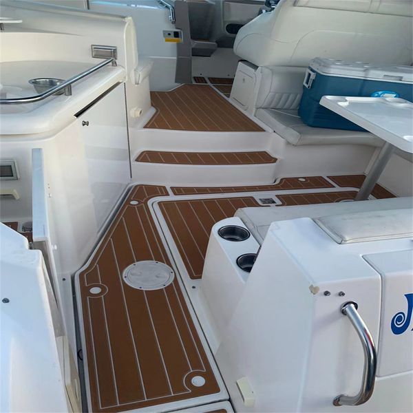 Zy 2002 Cruiser Yachts 3470 Express Swim Platform Cockpit Pad Barco EVA Piso de teca com boa qualidade