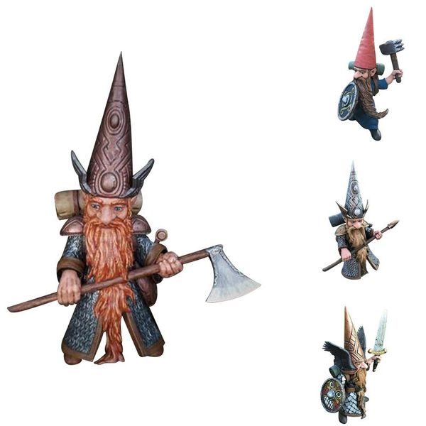 Decorações de jardim Gnome Knight em Completa Armadura segurando a estátua ao ar livre de Warrior Warrior