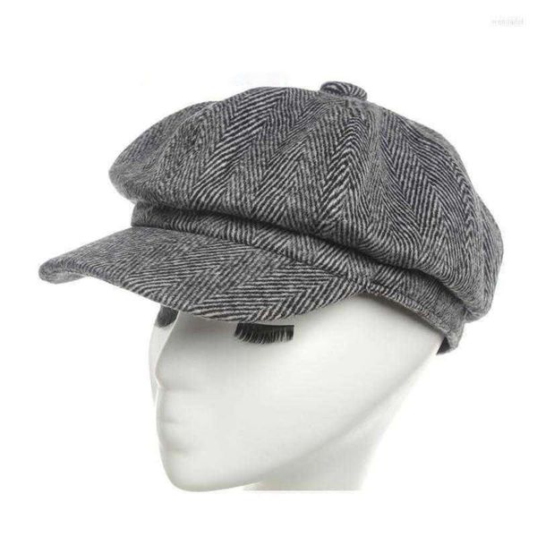 Berets Berets Sboy Cap Chapéu Octogonal Mulheres Homem Inverno Outono Vintage Sboys Chapéus Lazer e Mistura de Algodão Enlatado Capberets Wend22