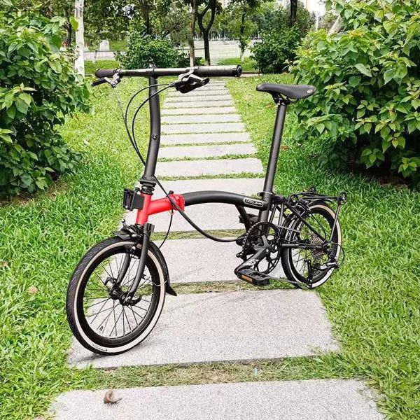 Bisiklet Carston 16 inç 9 vites C-Brake katlanır bisiklet portab açık bisiklet portab kromoly çelik üç kat çerçeve 16 inç tekerlek jant q231129