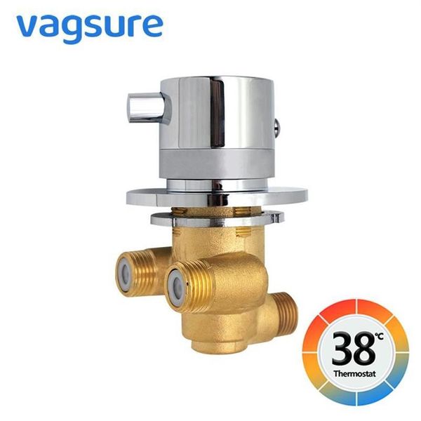 Vagsure-válvula de mistura com controle de temperatura, saída única, desviador, latão, termostática, chuveiro, torneira, parafuso misturador, banheiro, 215b