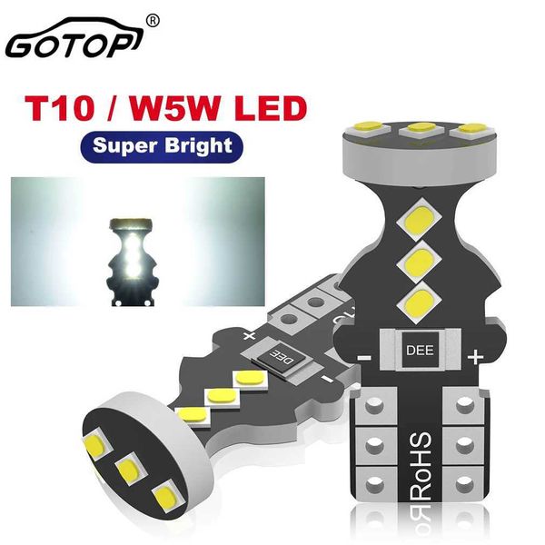 Luci decorative pz T WW Led Canbus Nessun errore Luce interna per auto Chip SMD Lampada per strumento bianco puro DC V