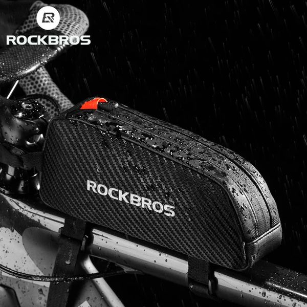 Borse laterali ROCKBROS Borse anteriori per bici Borsa da ciclismo con tubo con telaio riflettente Fietstassen di grande capacità Borse per biciclette ultraleggere Borsa laterale per ciclismo 231129