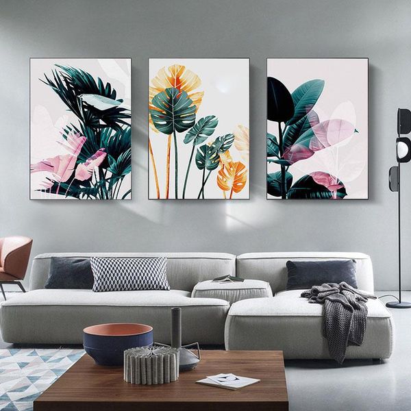 Nummer Ruopoty 3pc/Set DIY -Malerei nach Zahlen Blumen Acrylfarbe nach Zahlen für Erwachsene Nordic Style Home Wandkunst Artcraft Artcraft