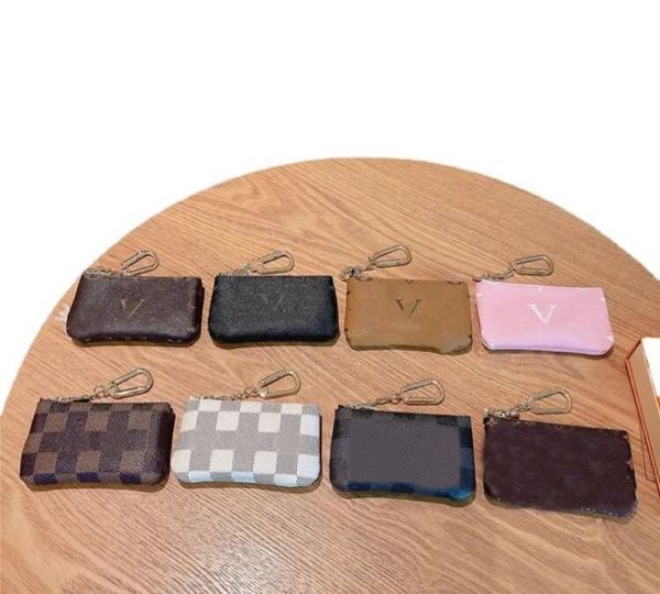 Klasik lüks tasarımcılar mini madeni para çantası anahtarlık moda bayan erkekler kredi kartı tutucu para çantası cüzdan yüzüğü Keychain896