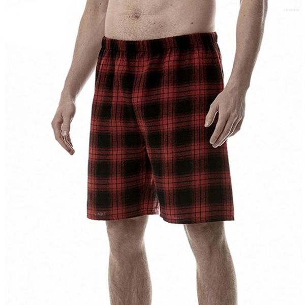 Shorts masculinos simples no meio casual de pijama de pijama solto na altura do joelho dormindo