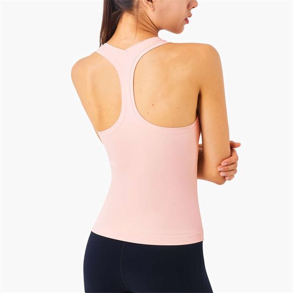 Lu Lu Tanktops Align Damen-T-Shirt, einfarbig, Sport, Yoga, Zitronen-Tanktop, Damen, ärmellos, bauchfreies Top, Weste, Y-Form, rückenfrei, eng, weich, Fitness-T-Shirt, Fitnessstudio, Workout, Kleidung, LL