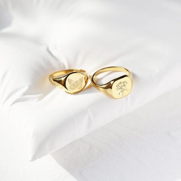 Ringos de cluster Amaiyllis 18K Gold Minimalista Fluste Butterfly Ring Luz de luxo de luxo de jóias de dedos indicadores para mulheres