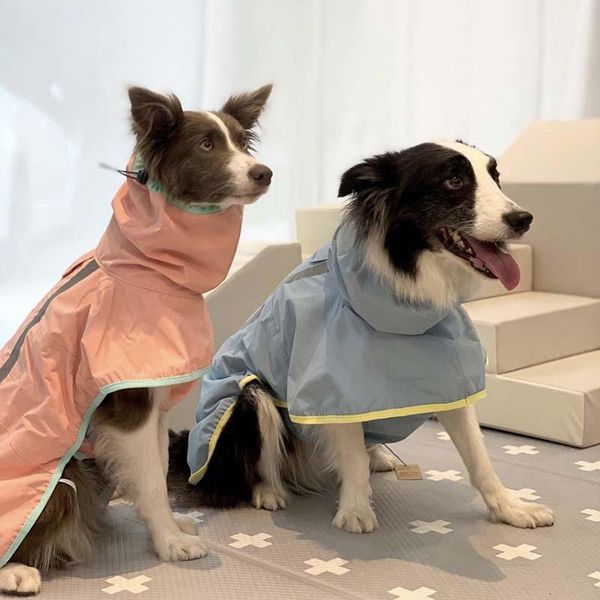 Impermeabili INS Impermeabile per animali domestici Impermeabile per cani Cane di grandi dimensioni che cammina Sicurezza Striscia riflettente Poncho antipioggia per quattro stagioni Vestiti impermeabili