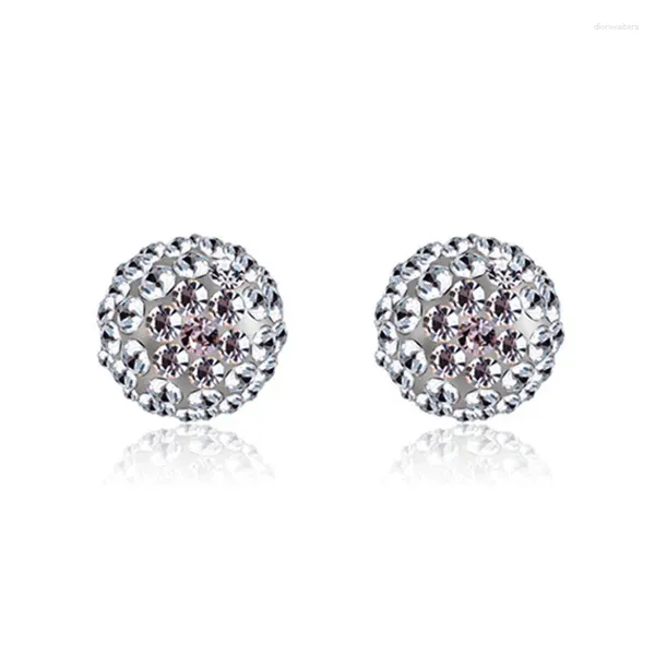 Orecchini a bottone Classic Fine Jewelry S925 Sterling per le donne Shambhala Cubic Zirconia Ball Earring Drop