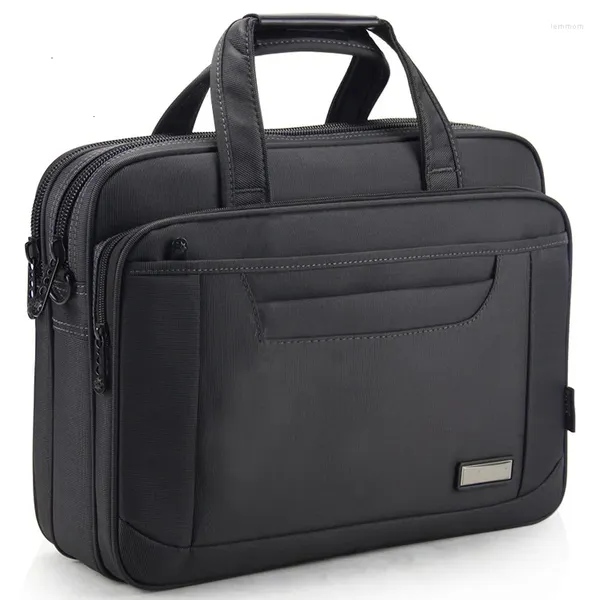 Pastas 3290 # Moda Pasta de Negócios Bolsa de Ombro Grande Capacidade Bolsa Oxford Pano Computador Maleta Masculina