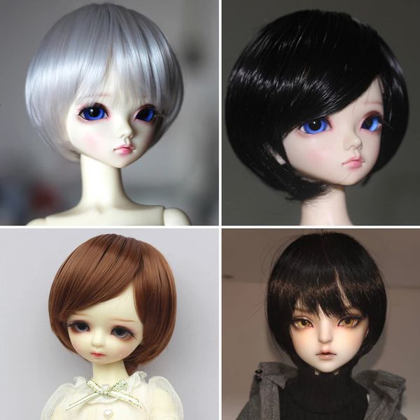 Аксессуары для кукол D03-P328, детская игрушка BJD DD SD MSD 1/4 1/6 1/3, аксессуары для кукол, парик молочного цвета, милые короткие прямые волосы 1 шт. 231129