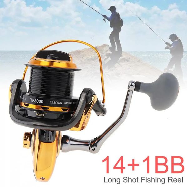 Mulinelli da pesca a mosca2 Serie 8000 Sfere con cuscinetti 121BB 1 rapporto di trasmissione Mulinello nero da traina Lungo S Casting Ruota da spinning in mare grosso 231129