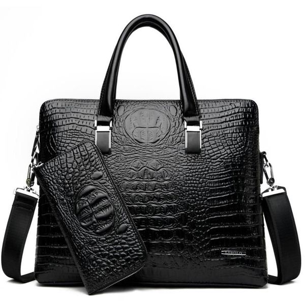 Портфели мужские брендовые с крокодиловым узором дизайнерская сумка из искусственной кожи аллигатора деловая офисная сумка для ноутбука мужская винтажная сумка 20225k