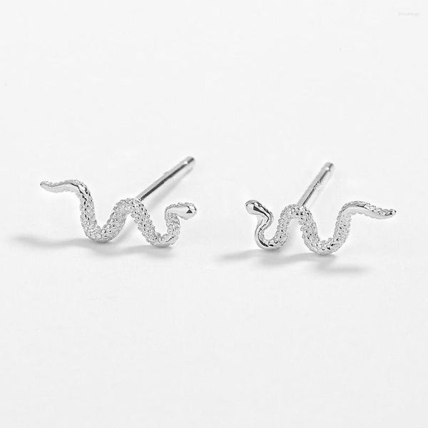 Orecchini a bottone Moda a forma di serpente pieno di diamanti Orecchino per donna Animale Regalo originale di gioielli in argento sterling S925 originale