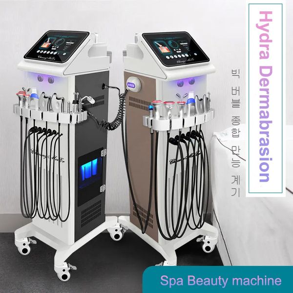 Nuovo design 9 in 1 Bio Microcorrente Ossigeno Hydra Dermoabrasione Macchina facciale Lifting Ringiovanimento della pelle