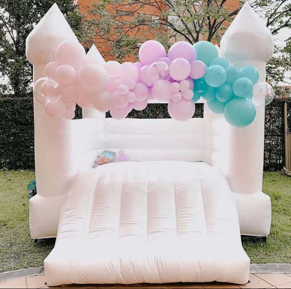 6x8ft Ticari Şişirilebilir Beyaz Sıçrama Evi Toddler Eğlence Parkı Beyaz Mini Bouncy Kalesi, Blower Ücretsiz Gemi Kapınıza Whole Breakin