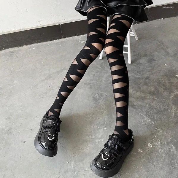 Kadın Çoraplar JK Lolita Taytlar Külotlu Köpek Kızları Japonya Tarzı Bandaj Naylon Uyluk Yüksek Çorapları İç çamaşırı Seksi Şeffaf