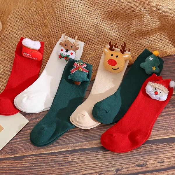 Frauen Socken Weihnachten Baby Zubehör Cartoon Puppe Niedlich Für Borns Jungen Mädchen Jahr Geschenk Baumwolle Säugling Kleinkind 1 Paar