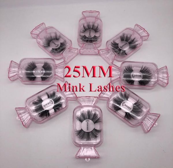 Yeni 5D Mink Kirpikler 25mm 3D Mink Kirpik Yanlış Kirpikler Büyük Dramatik Volon Mink Kirpikleri Makyaj Göz Lashes4299676