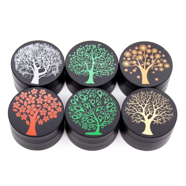 Life Tree Smoke Grinder Accessori per fumatori domestici 40MM Colore 3 strati Smerigliatrici per tabacco in lega di alluminio tt0429