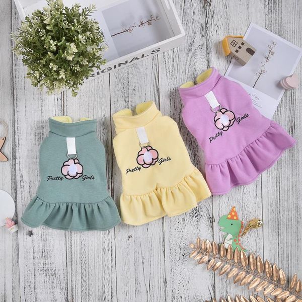 Vestidos mais novos roupas para animais de estimação saias para cães pequenos bonito doce estilo princesa rosa saia impressão roupas para cães pequenos pet vestido