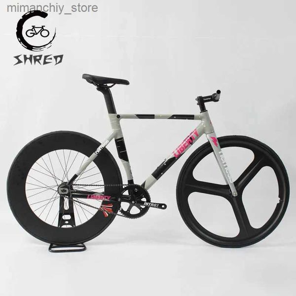 Велосипеды с фиксированной передачей, гусеница, велосипед Sing Speed Fixie Bicyc, алюминиевая рама 700C, карбоновая вилка с шатунами 48 зуб., 3 спицы, колесная пара 40/70/90 мм Q231129