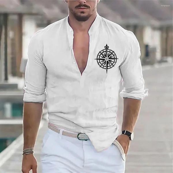 Camicie casual da uomo Camicia maschile T Beachwear Top Camicetta abbottonata Vacanza quotidiana Manica lunga Pigiama da uomo Party 2023